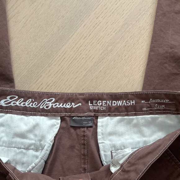 Like New Eddie Bauer Mauvish Brown Legend Wash Chino Pants size 12 - Picture 2 of 9